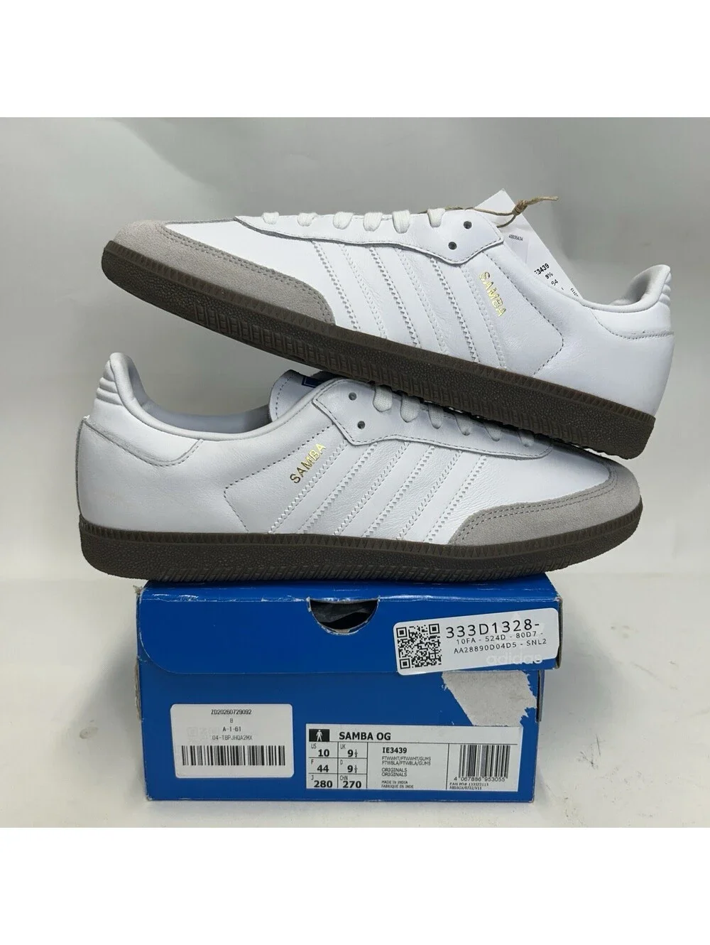 adidas Samba OG Low “Double White Gum” IE3439 Men’s 10